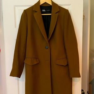 Zara Manteco caramel wool blend coat